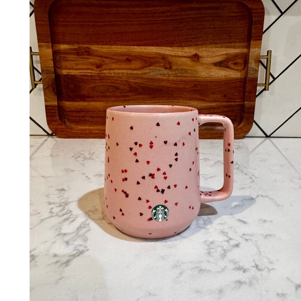 Starbucks Valentine's Day Heart pink Confetti Ceramic Mug 2020 coquette girly
